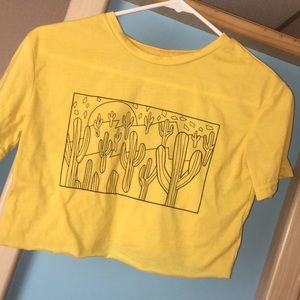 Yellow Cactus Crop Top